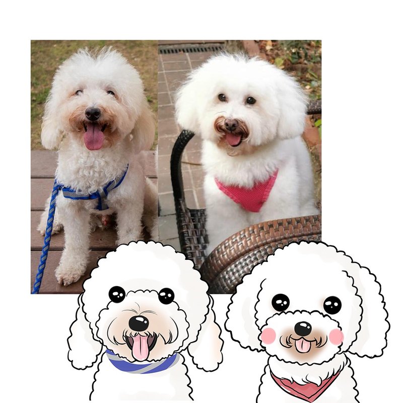 【宠物似颜绘】定制宠物画像插画-猫咪狗狗手绘似颜绘 宠物礼物 - 电子手绘真人画像/绘画/插画 - 颜料 