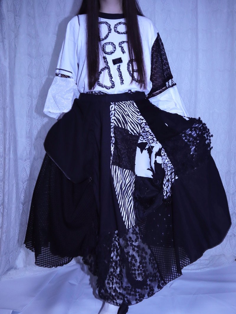 2way MIX 设计裙6011BBK MEIKEIIN handmade - 裙子 - 其他材质 黑色