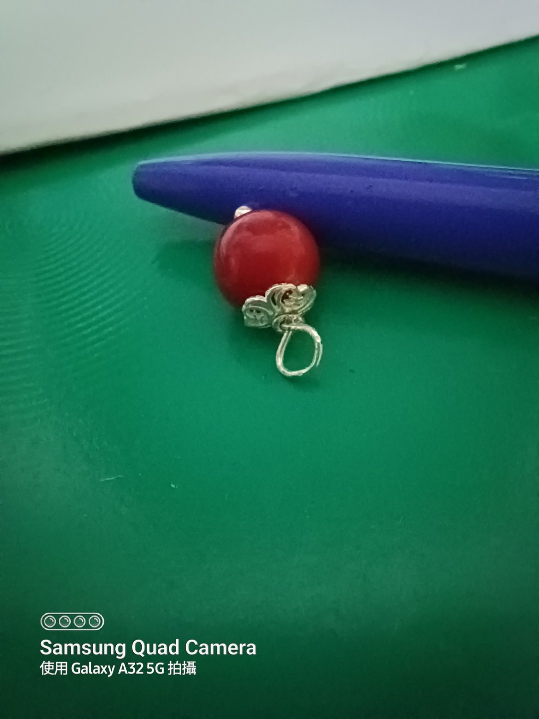 红珊瑚吊坠 - 项链 - 宝石 红色