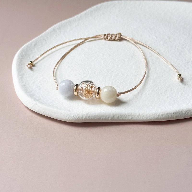 金丝玻璃球 摩根石 手绳手环 闺蜜姊妹礼物 - 手链/手环 - 水晶 蓝色