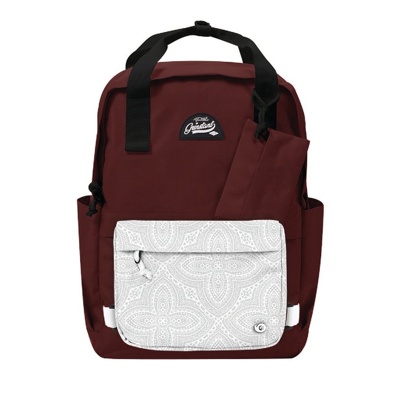 Grinstant混搭可拆组式15.6寸后背包 - 冒险系列 (深红配曼陀罗) - 后背包/双肩包 - 聚酯纤维 红色