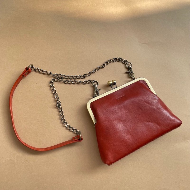 复古口金侧背包 - 侧背包/斜挎包 - 真皮 