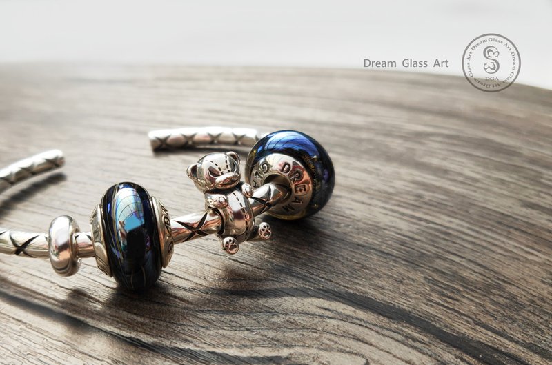 DreamGlassArt*恶魔熊隔珠SBB-190413 - 手链/手环 - 其他金属 银色