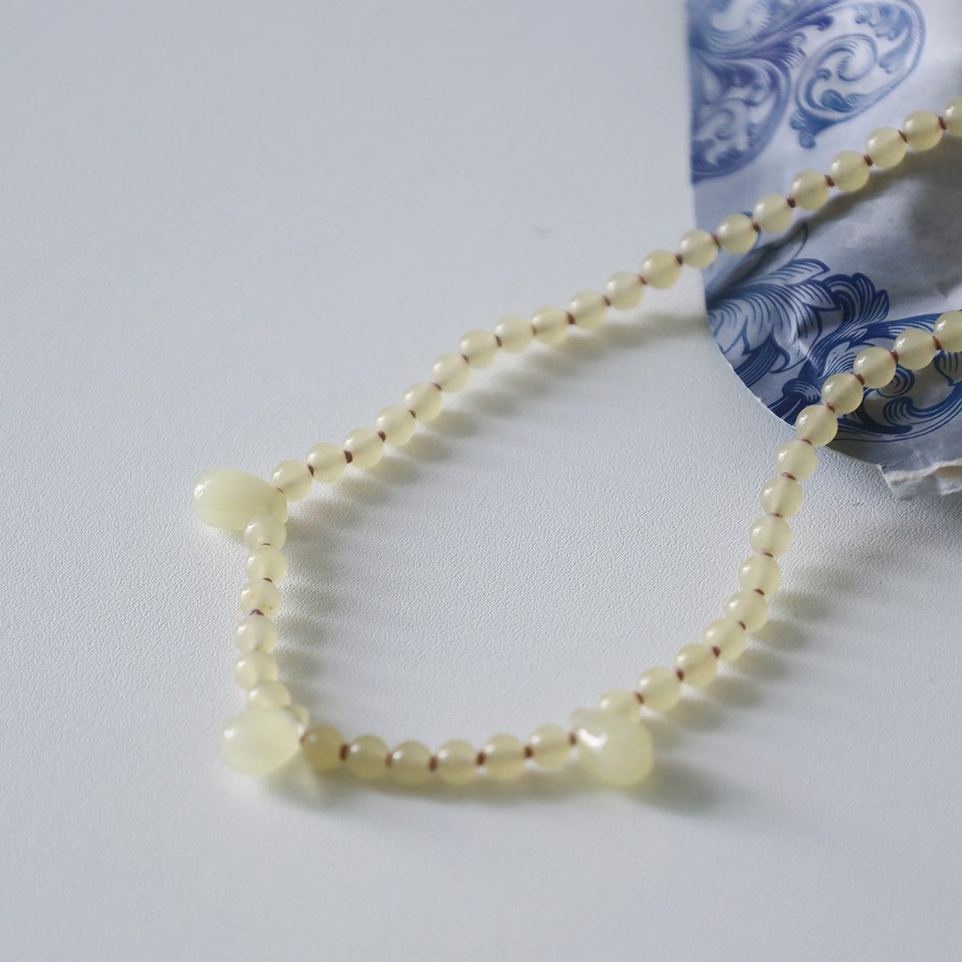 EASY PEASY VINTAGE LEMON JADE NECKLACE - 项链 - 半宝石 黄色