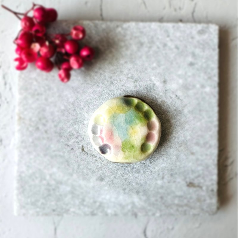 粉彩色调 绘画 陶器 金继 线条 发饰 发圈 马尾夹 胸针 发饰 发饰 发饰 - 发饰 - 陶 蓝色