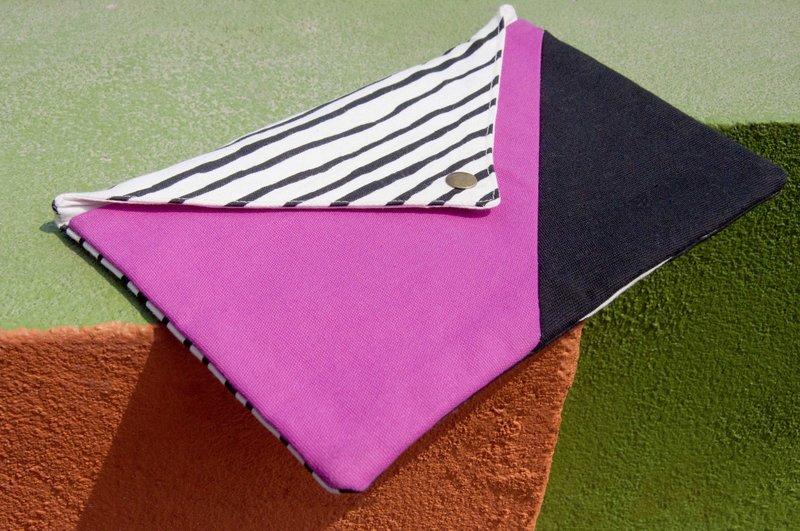 手工帆布化妆包 民族风包 悠游卡套 手机包 零钱包 耳机袋-几何学 - 化妆包/杂物包 - 棉．麻 多色