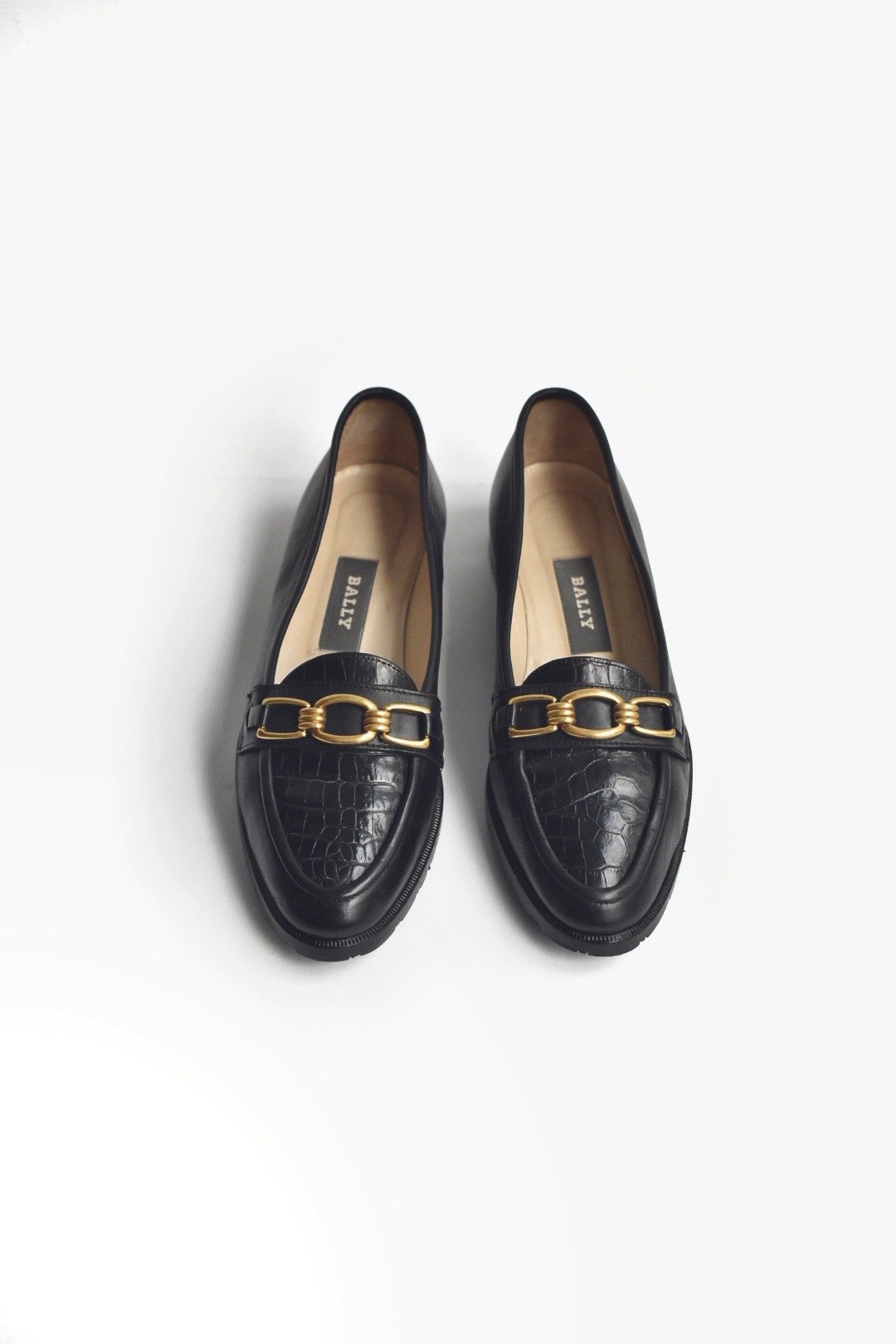 90s 意大利回眸一笑皮鞋 | Bally Loafers US 5.5M EUR 3536 - 女款牛津鞋/乐福鞋 - 真皮 黑色