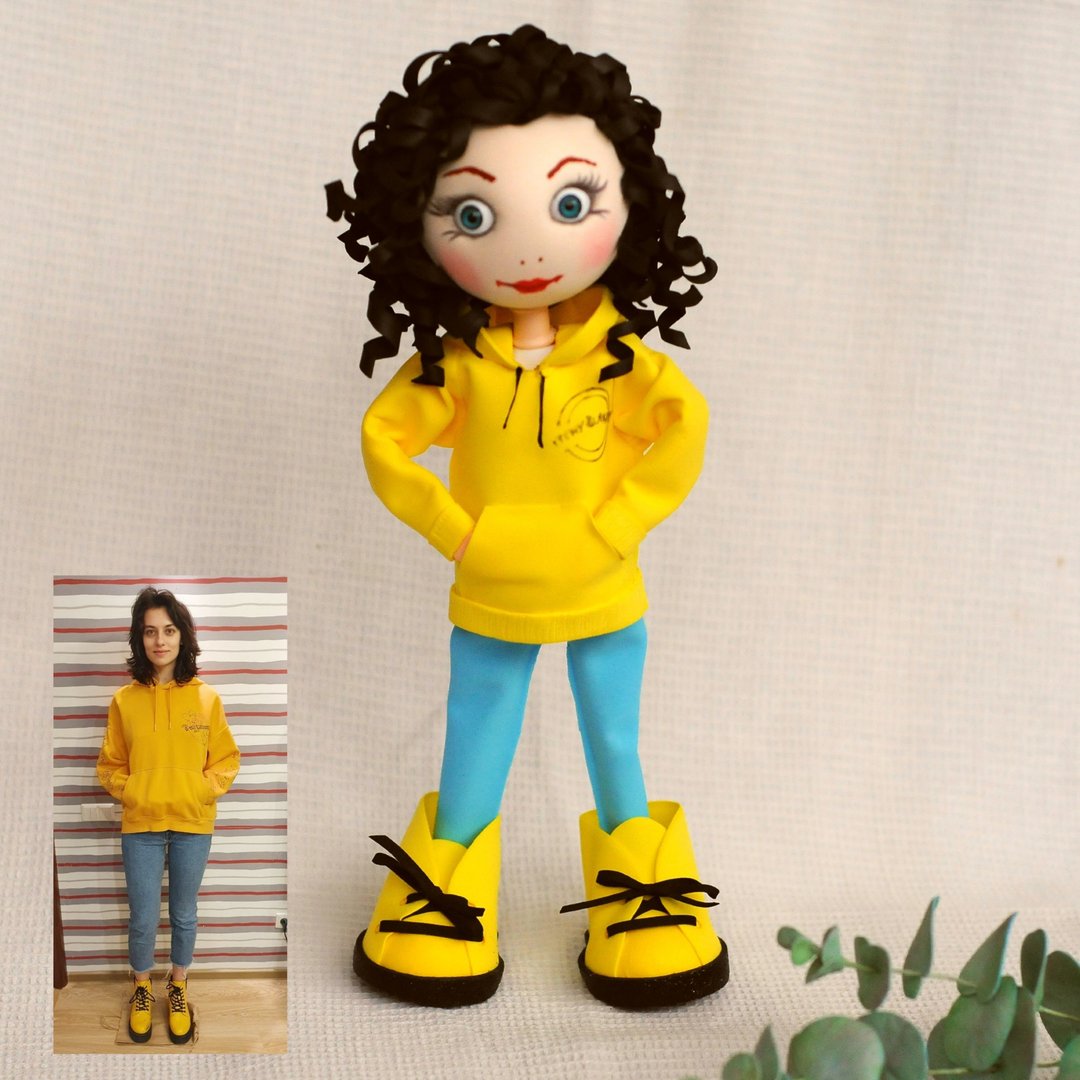 Custom portrait doll girl Handmade doll from photo Look a like doll Mini me doll - 订制画像 - 防水材质 多色