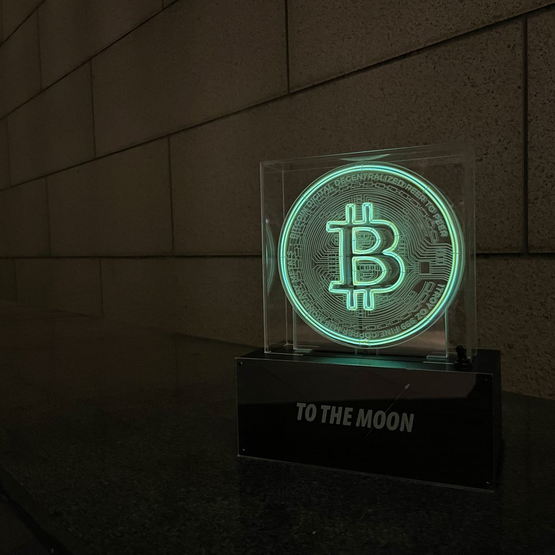定制化礼物 手工制作字灯【比特币】Bitcoin LED neon霓虹灯 - 灯具/灯饰 - 软木/水松木 黄色