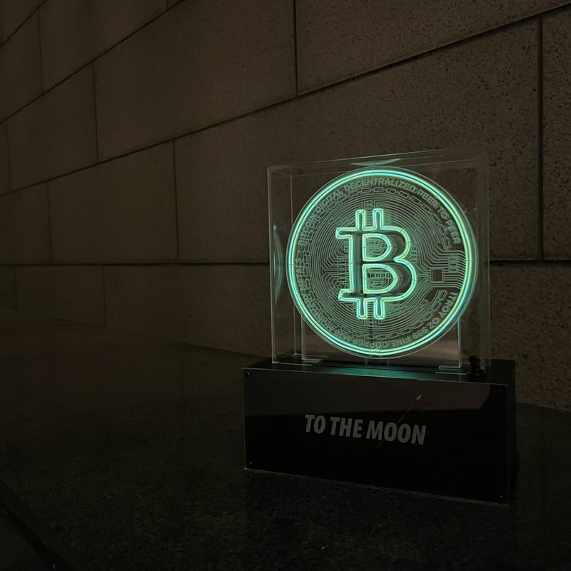 定制化礼物 手工制作字灯【比特币】Bitcoin LED neon霓虹灯 - 灯具/灯饰 - 软木/水松木 黄色