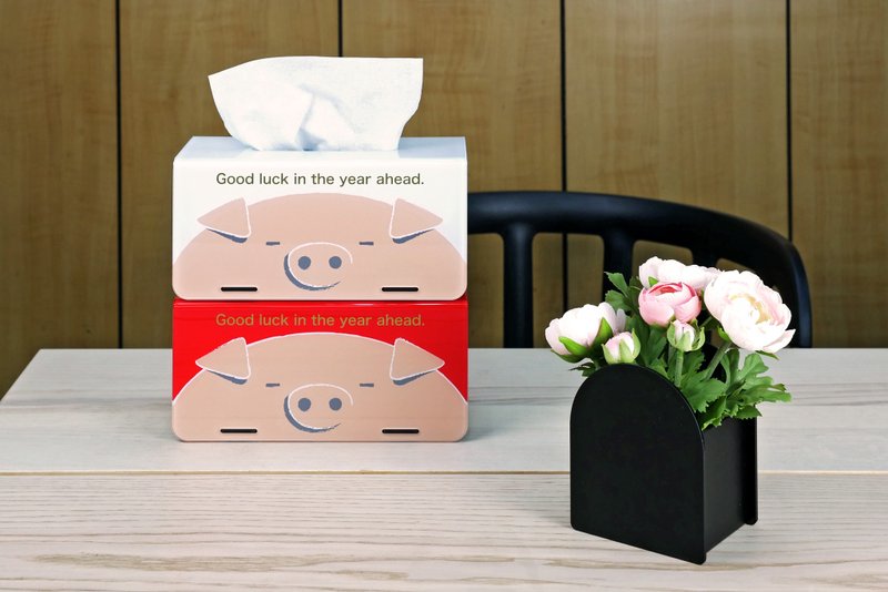 卡扣式卫生纸盒 - 猪年特别款 - 纸巾盒 - 压克力 多色