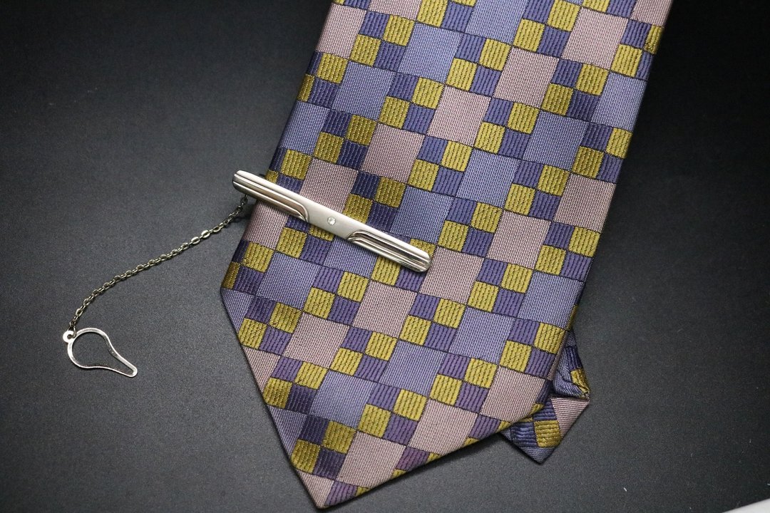 复古花砖真丝领带/小方块百搭necktie - 领带/领带夹 - 丝．绢 多色
