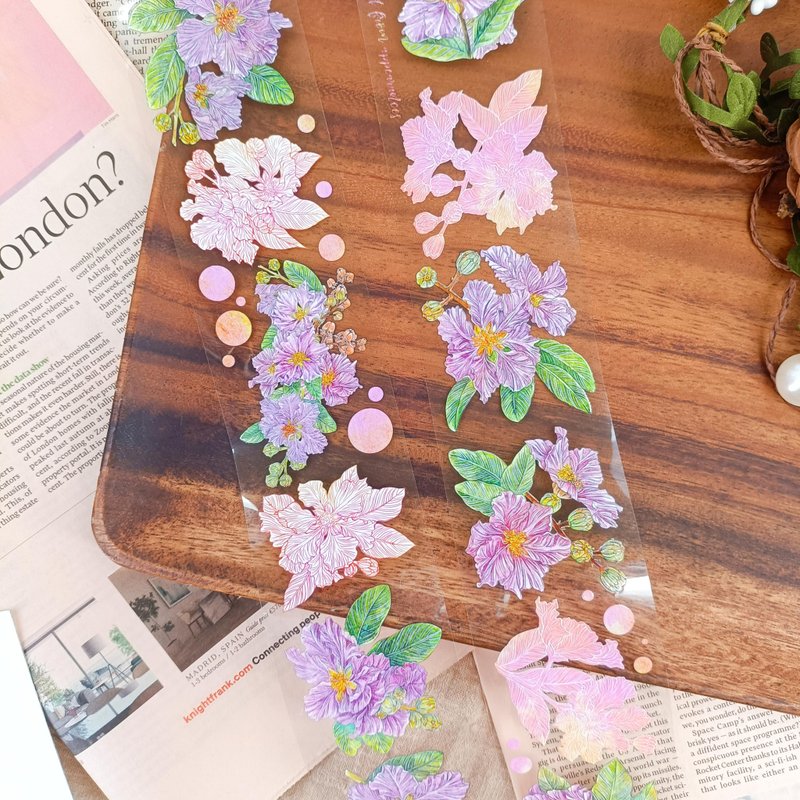 大紫葳/ 裝飾膠帶 - 纸胶带 - 塑料 多色