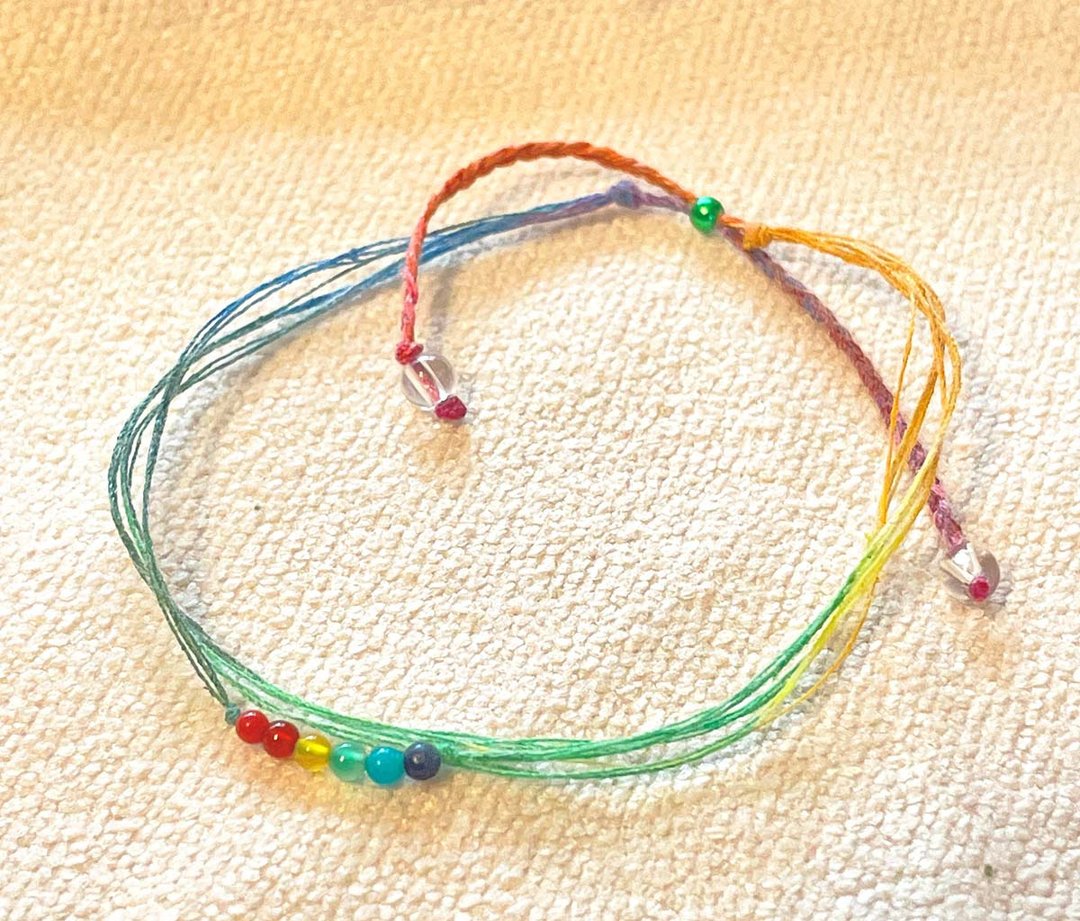 Chakra 六色水晶珠 手编手链 - 手链/手环 - 水晶 多色