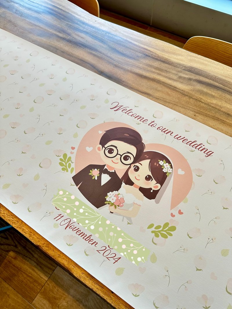 定制化卡通情侣婚礼签名签到布 油画布订制 - 海报/装饰画/版画 - 其他人造纤维 白色