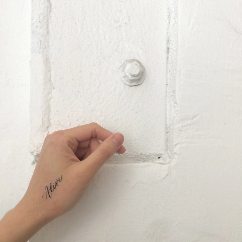 cottontatt Alive 手写书法 纹身贴纸 - 纹身贴 - 其他材质 黑色