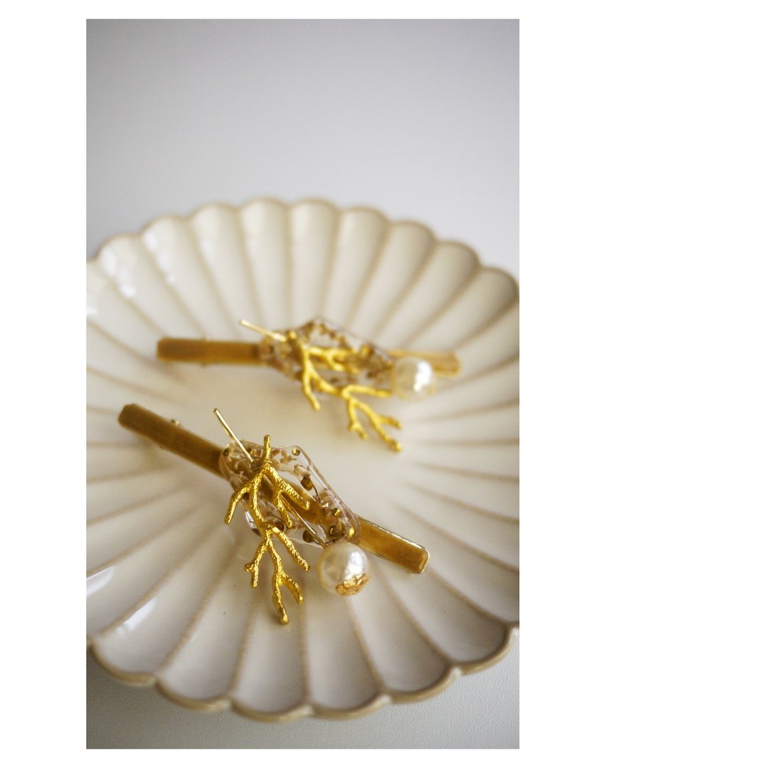 人鱼堡礁 | 细工发饰 | 发夹 | 鸭嘴夹 | hair clip - 发饰 - 其他材质 金色