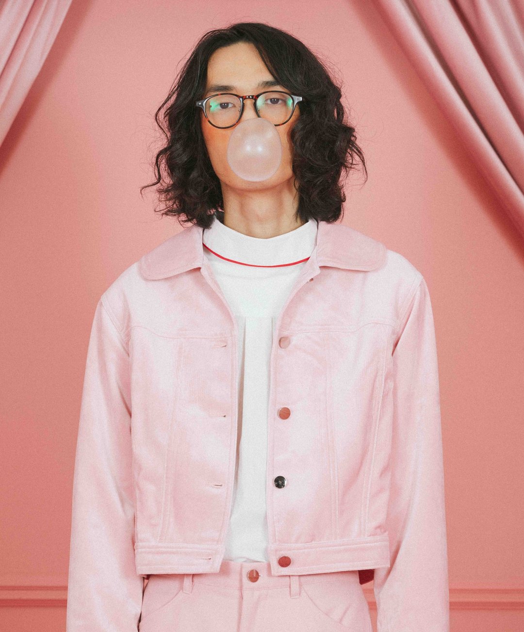 前后反穿拼色包边衬衫 - 男装衬衫 - 棉 白色