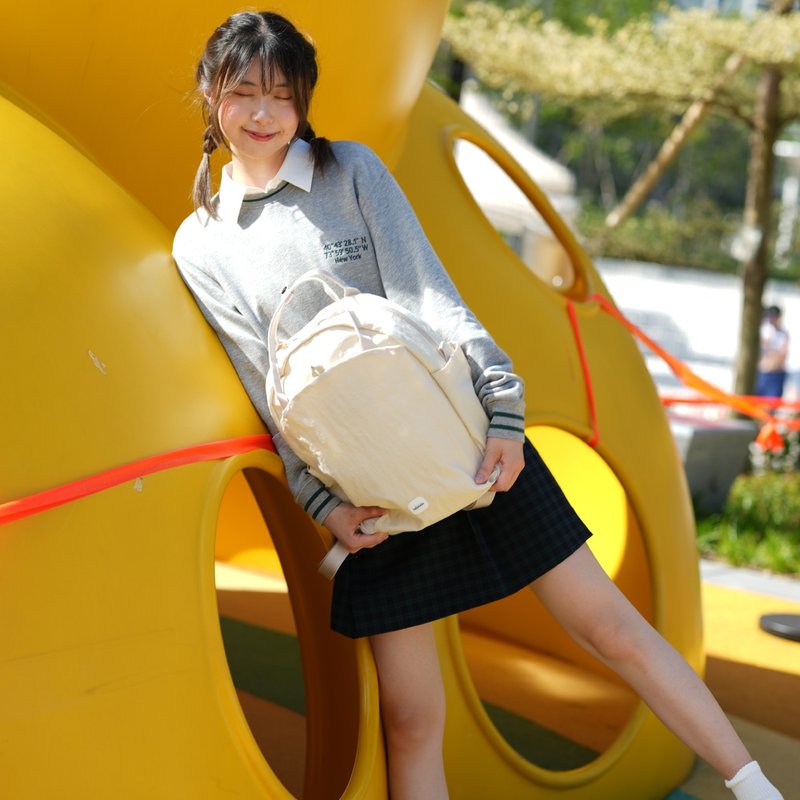 【新品】日常之选| 校园背包 | MAYA圆顶日常随身背包 (云尼拿白) - 后背包/双肩包 - 尼龙 白色