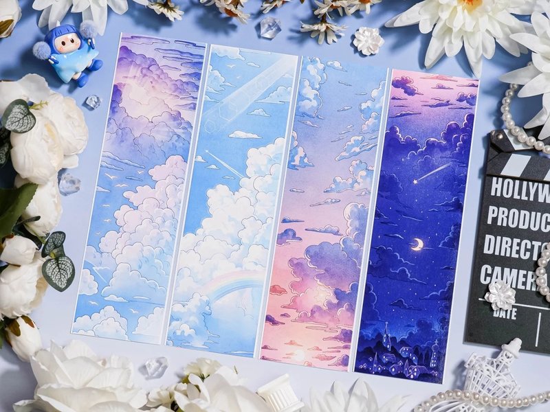 一日天空 朝・昼・夕・夜 和紙膠帶 - 纸胶带 - 其他材质 多色