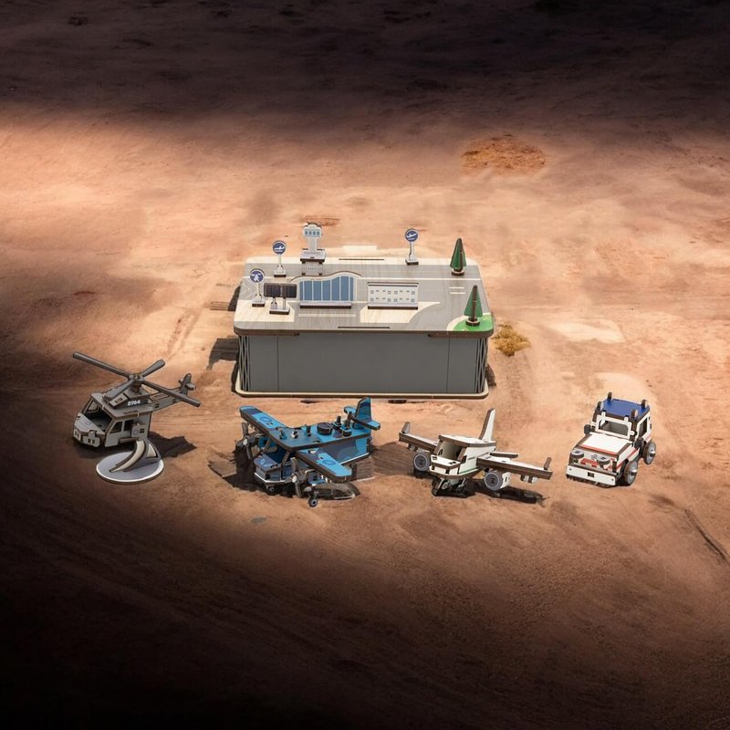 【DIY 手作】 迷你拼拼车游玩组-乐趣飞行 DIY木质车 教具 模型 - 木工/竹艺/纸艺 - 木头 多色