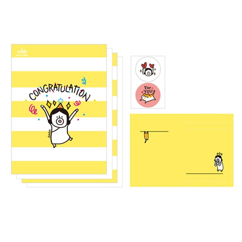 Hello Dun Dun 啰登登系列 迷你信纸信封组 02.祝福 - 卡片/明信片 - 纸 