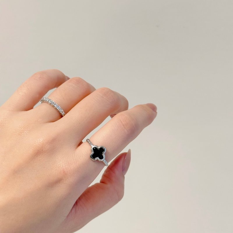 钛钢・暮影幸运花・胎毛戒指 母乳戒指 - 婴儿饰品 - 不锈钢 