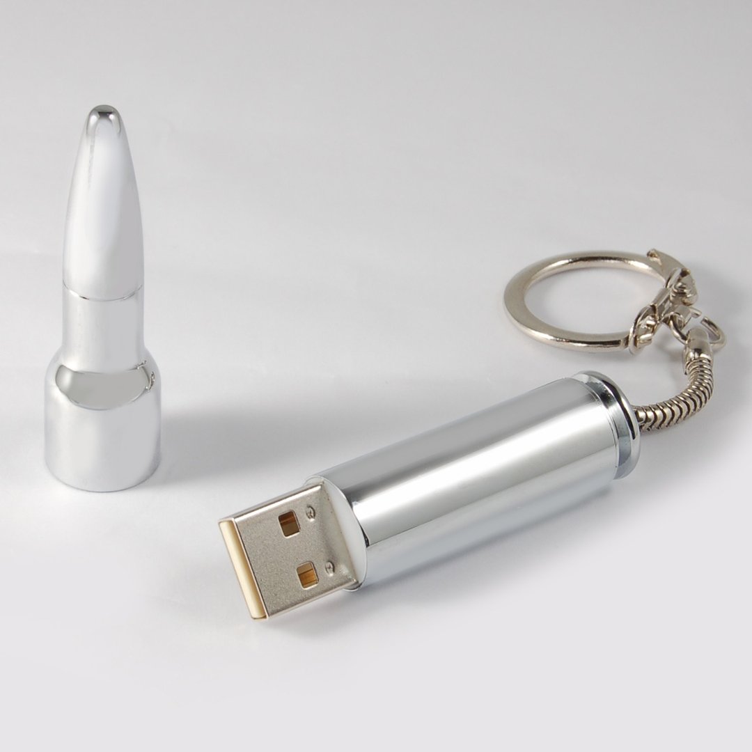 长子弹 造型随身碟 8GB - U盘 - 其他金属 银色