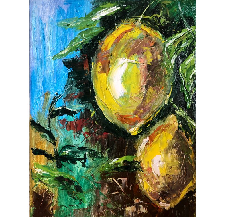 Lemon Citruce Painting Original Painting Wall Art Decor - 墙贴/壁贴 - 环保材料 多色