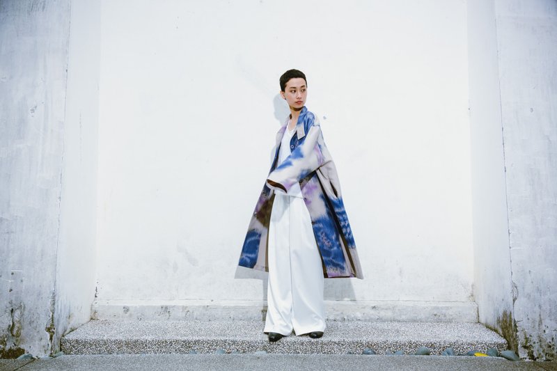 都会山水跨界系列。渲染泼墨外套 - 女装休闲/机能外套 - 棉．麻 粉红色