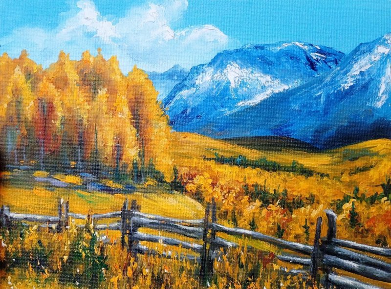 山水画  山原画 手绘艺术  原画 山水画 自然画 - 海报/装饰画/版画 - 其他材质 黄色