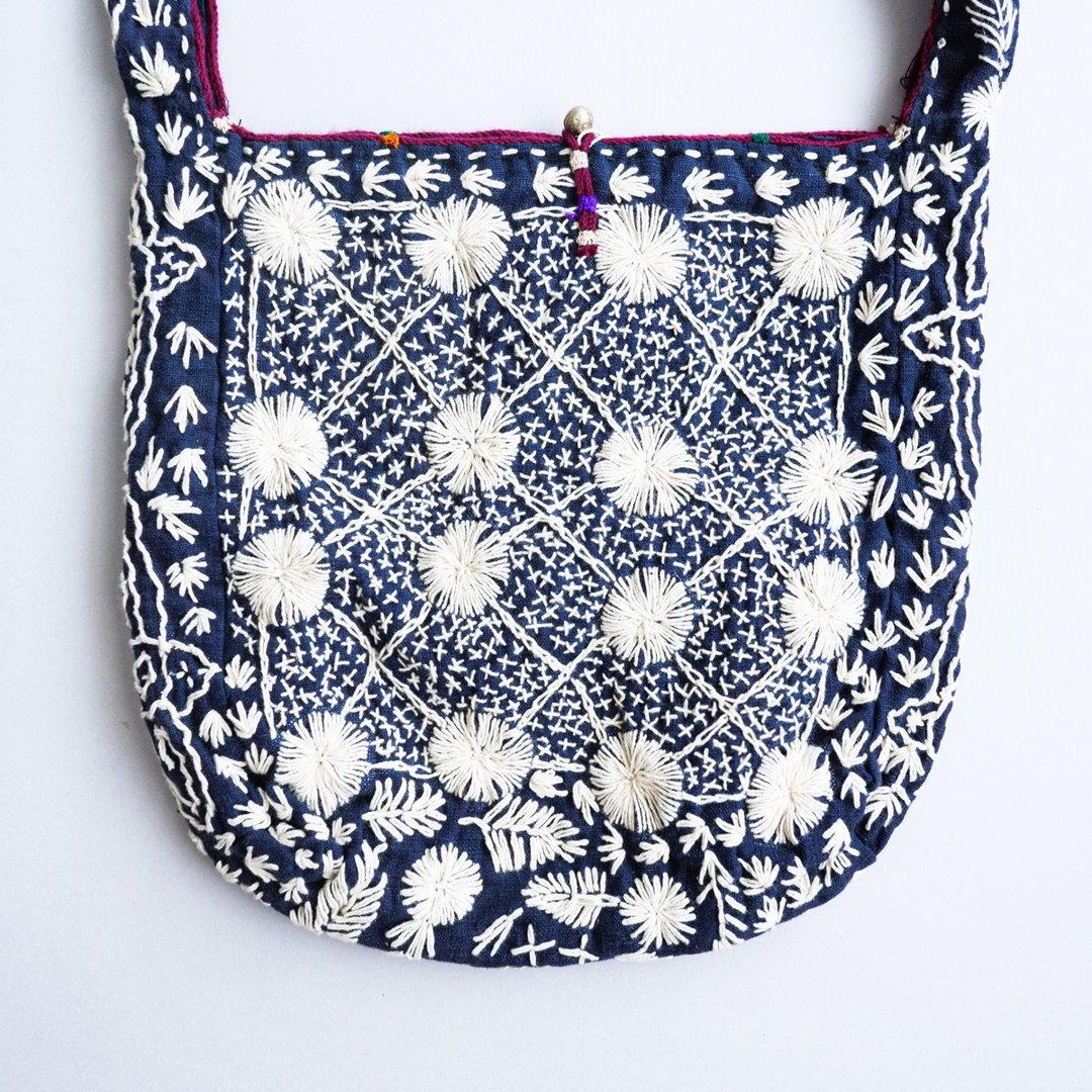 Yao Sashiko Small Shoulder Bag / Blue - 侧背包/斜挎包 - 棉 
