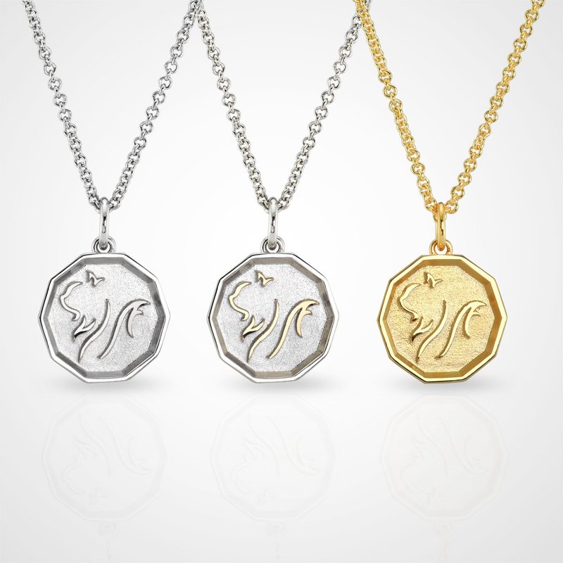 手工925纯银 【谜夏】设计感猫剪影 品牌Logo项链 - 项链 - 纯银 银色