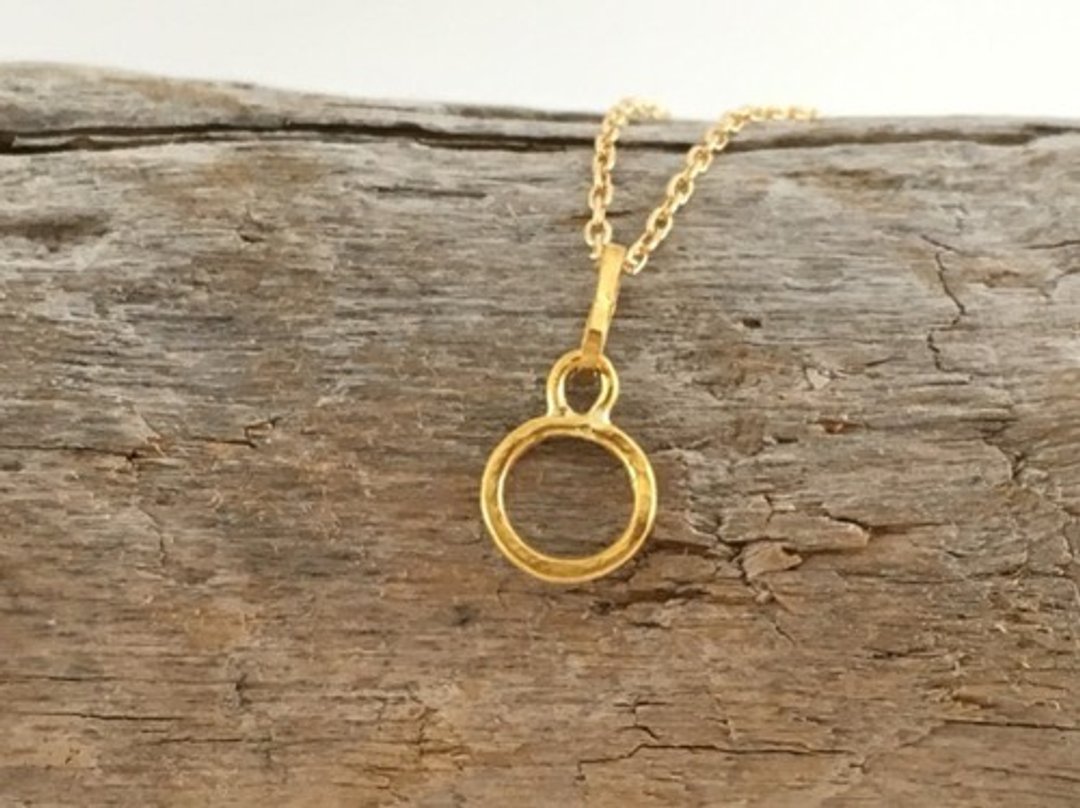 K24 Pure Gold Ring Pendant ◇ Pure Gold Ring Pendant Top - 项链 - 其他金属 