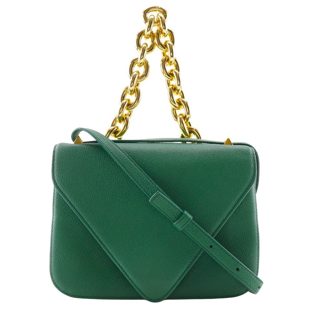 【日本直送】Bottega Veneta Mount Envelope 肩背包 2WAY 链条肩背包 皮革 绿色 女仕【二手】 - 侧背包/斜挎包 - 真皮 绿色