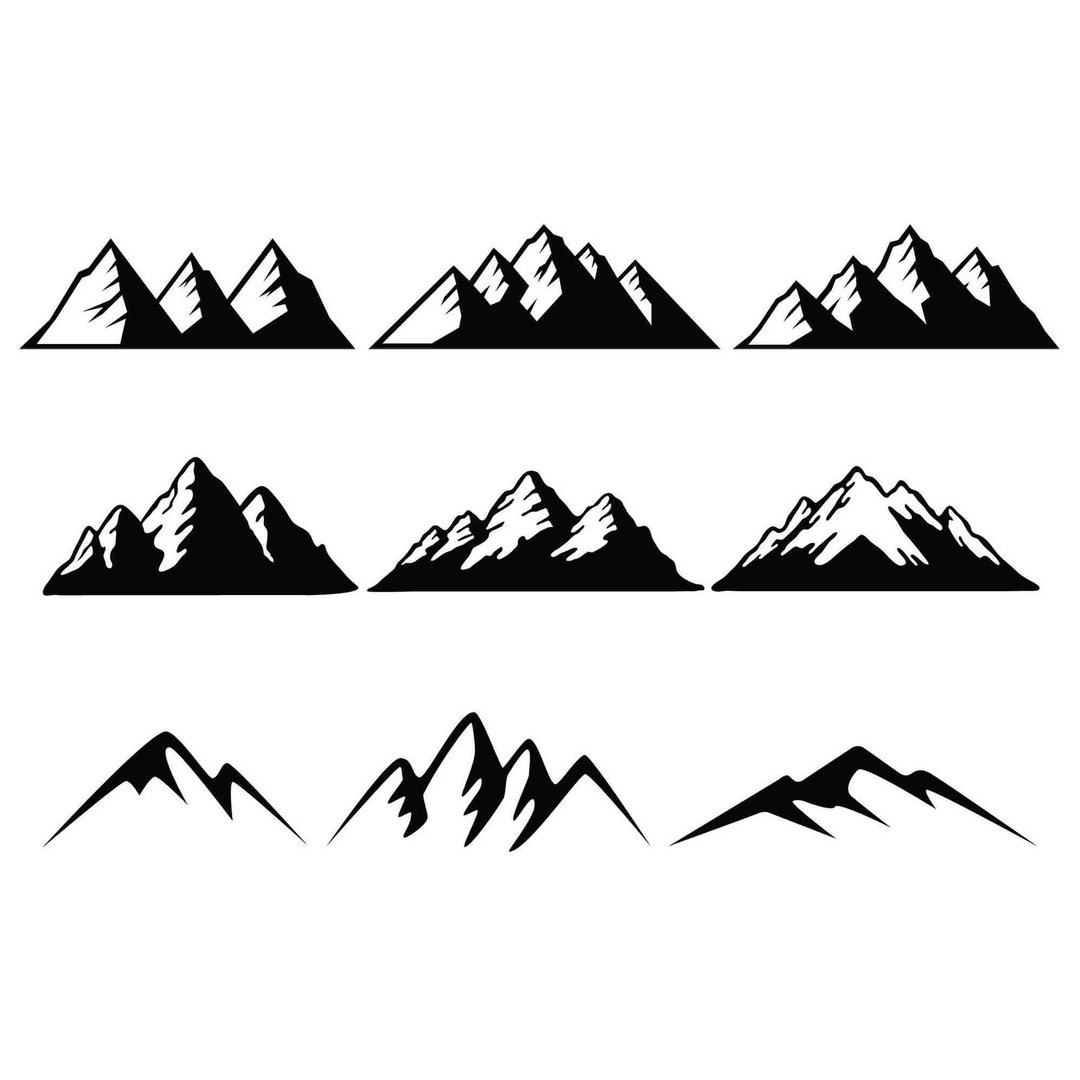 Mountain svg, mountains svg, peak svg, mountain pdf, mountains eps, Cricut, SVG - 图文模板设计 - 其他材质 