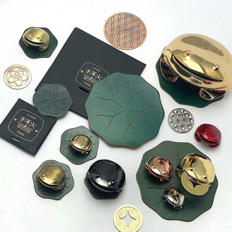 【招财小物】招财揪吉 招财九十好运组-揪吉九十+大荷叶 - 摆饰 - 24k 金 多色