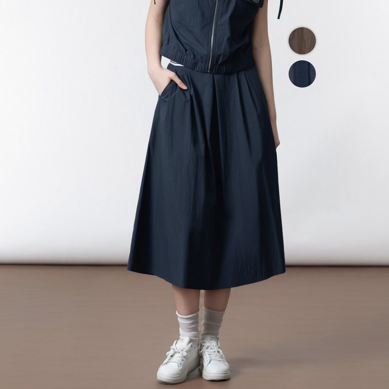 【MEDUSA】街头 Logo 腰头休闲裙 - 2色(M-XL) | 休闲短裙 休闲裙 - 裙子 - 棉．麻 咖啡色