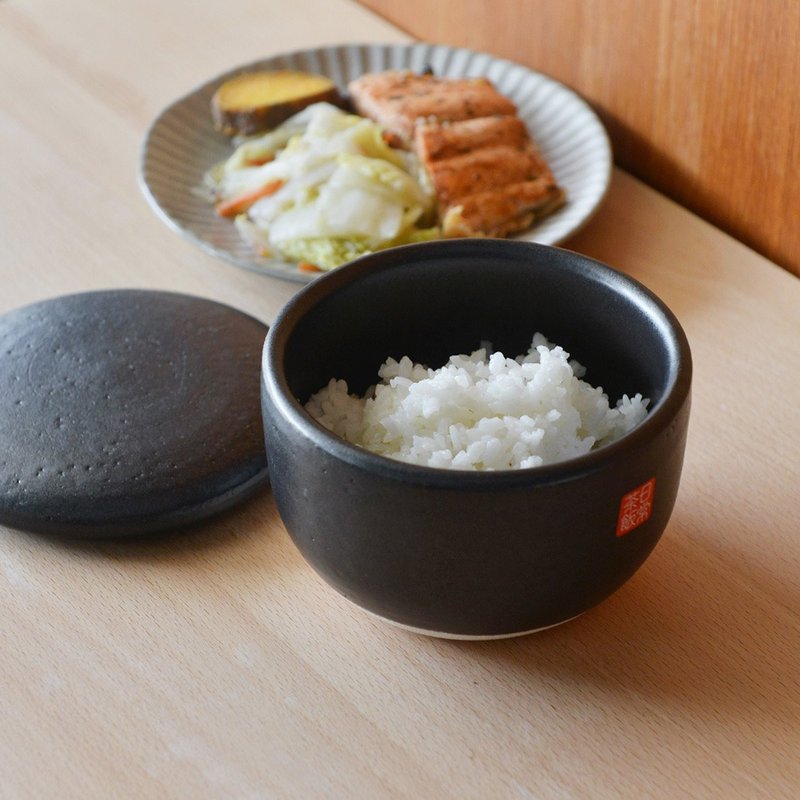 日本FORMLADY 日制万古烧饭碗(附盖)-小 - 碗 - 陶 黑色