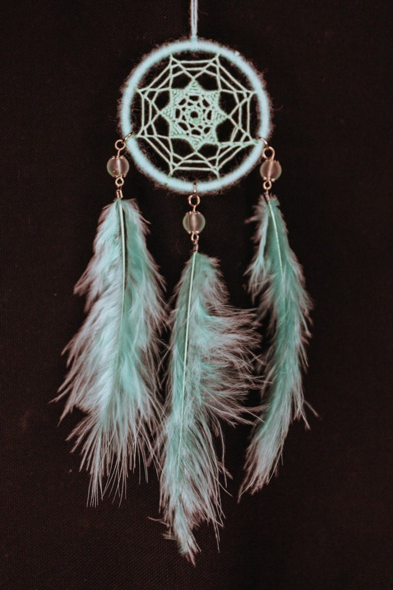 纯手工捕梦网 Handmade Dreamcatcher－【单色星－淡蓝绿】 - 摆饰 - 其他材质 蓝色