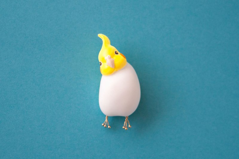 かしげオカメインコ ブローチ - 胸针 - 塑料 黄色