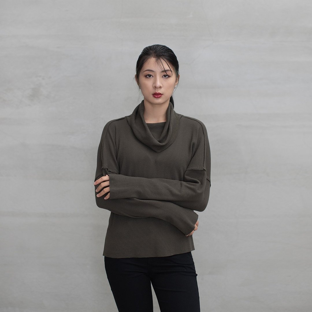 浑然自我高翻领上衣 Indie Soul Loose Roll Neck Top T361 - 女装上衣 - 棉 多色