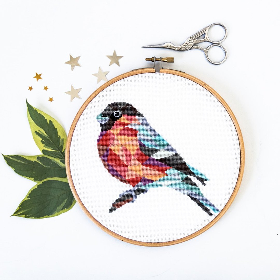 Bullfinch Cross Stitch PDF Pattern 十字繡 - 编织/刺绣/羊毛毡/裁缝 - 其他材质 