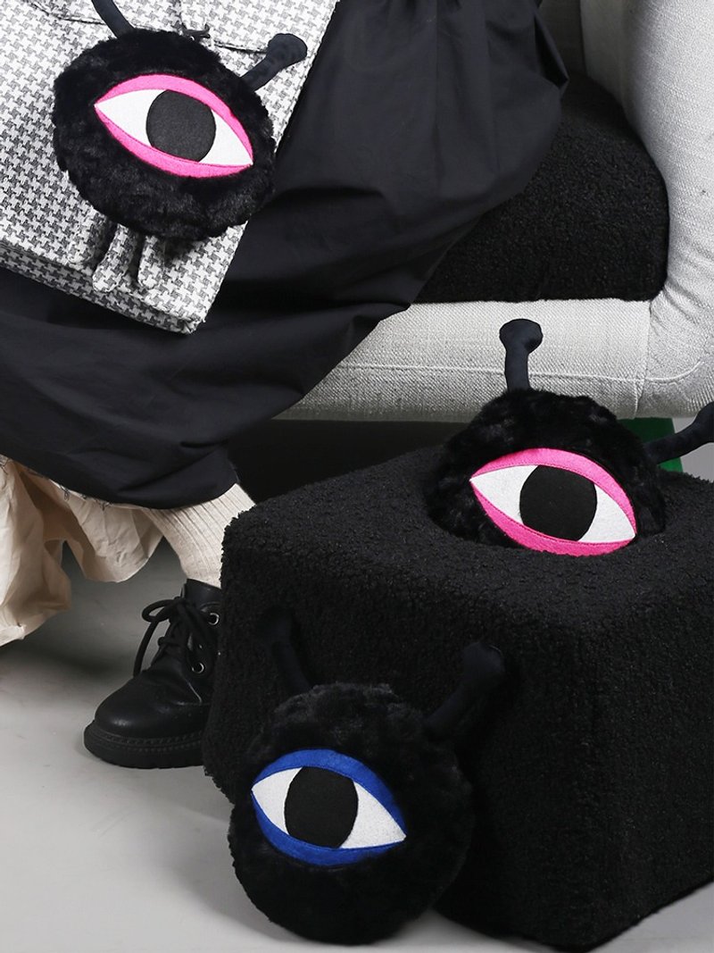 织布云麻麻原创毛绒可爱眼睛包包挂件车载客厅床上摆件小玩偶y278 - 摆饰 - 其他材质 多色