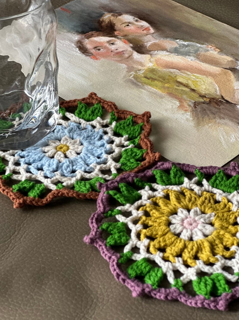 梨子设计新品 纯手工编织 杯垫 盘垫 拍照道具 摄影美物 - 摆饰 - 棉．麻 