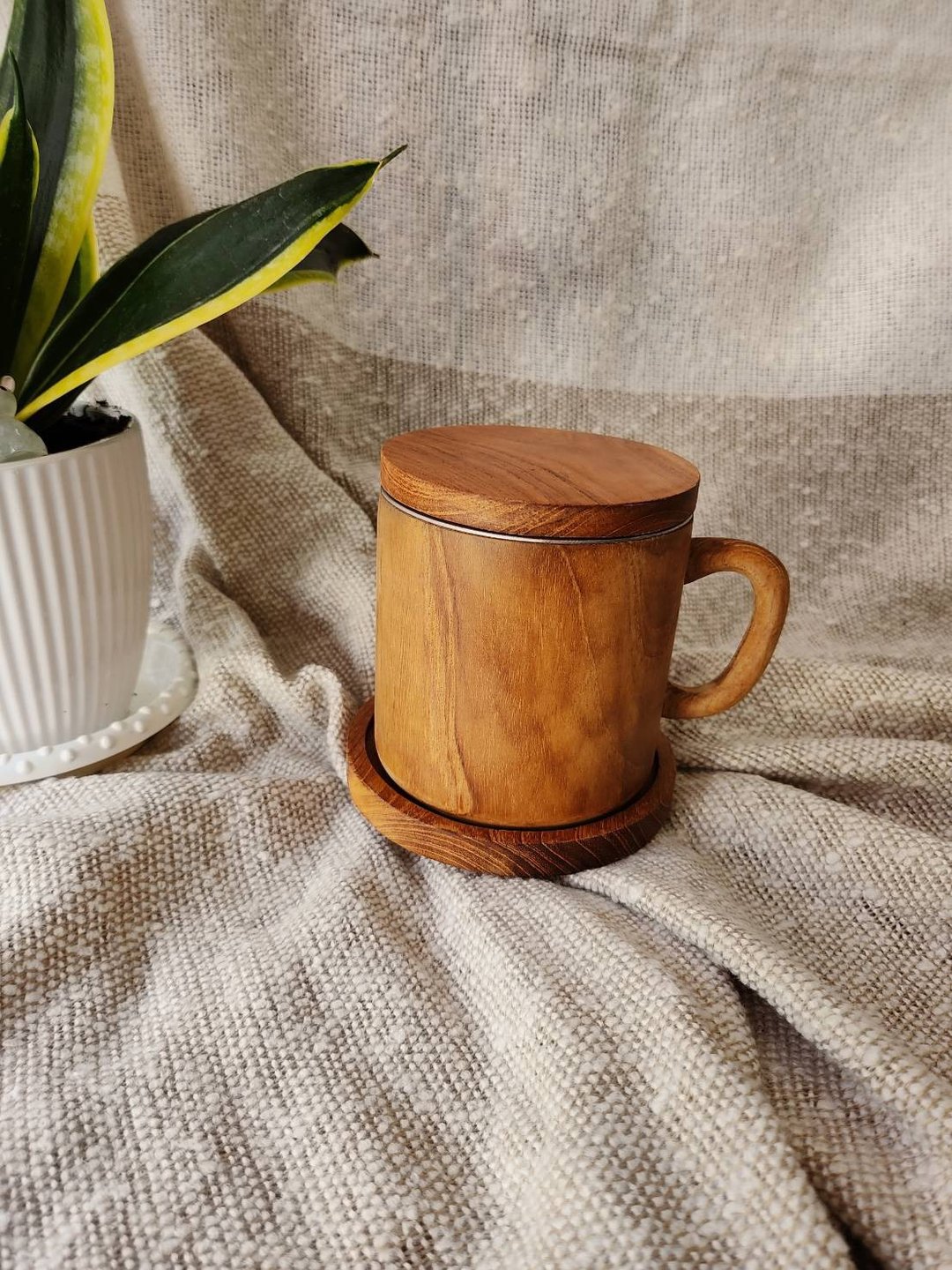 手工柚木茶杯组 - 茶具/茶杯 - 木头 