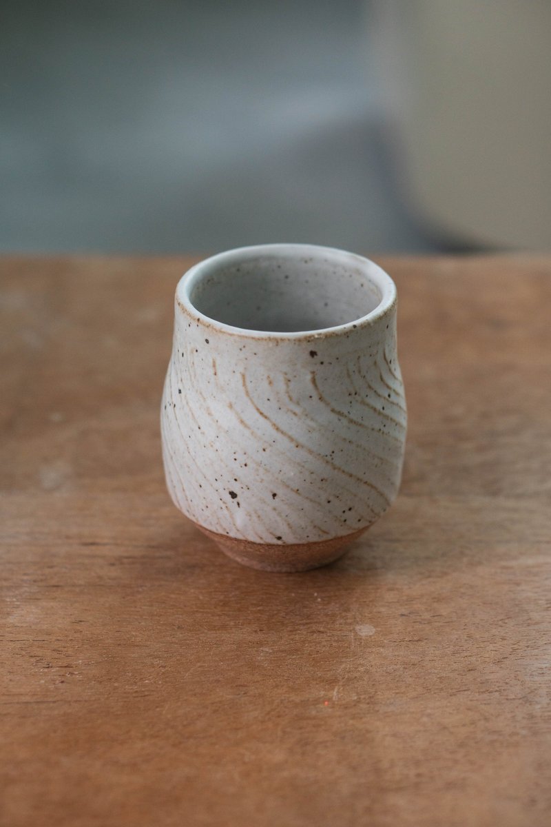 雪白铁斑握杯 - 其他杯子 - 陶 白色