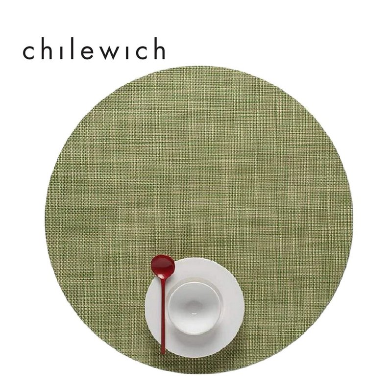 Mini Basketweave 细网系列-圆餐垫38cm(莳萝绿/Dill) - 餐垫/桌巾 - 塑料 绿色