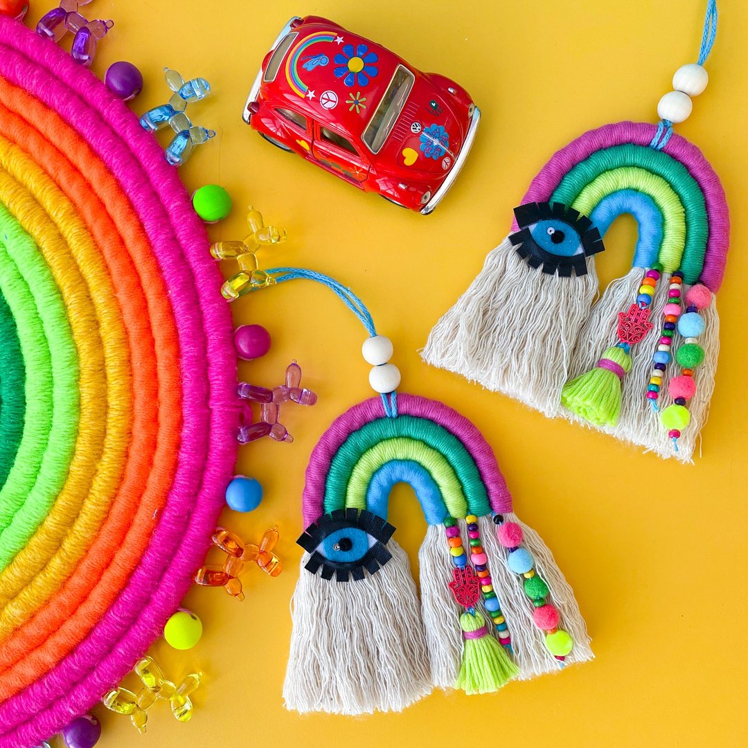 Car mirror accessories, Hanging with Evil eye and Hamsa hand - 墙贴/壁贴 - 其他材质 多色