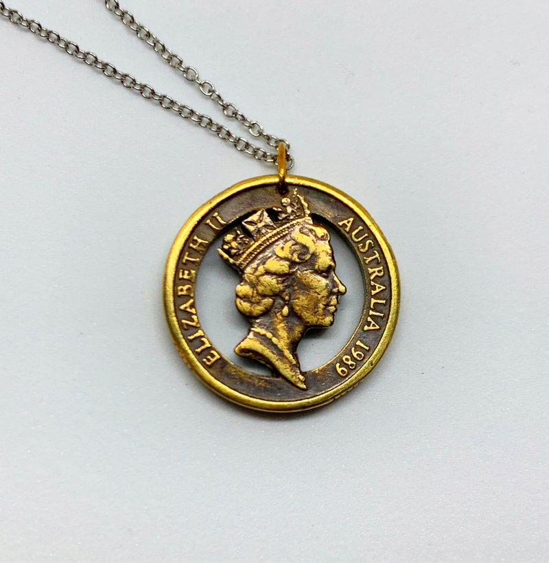 澳洲二元铝青铜女皇硬币颈链 - 项链 - 铜/黄铜 